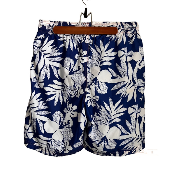 UF Florida Gators Men's L Swim Trunks Blue White Tropical Hawaiian Floral Print - Picture 4 of 6